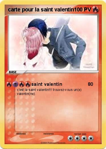 Pokemon carte pour la saint valentin