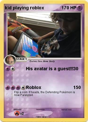 Pokemon kid playing roblox