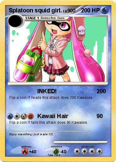 Pokemon Splatoon squid girl.
