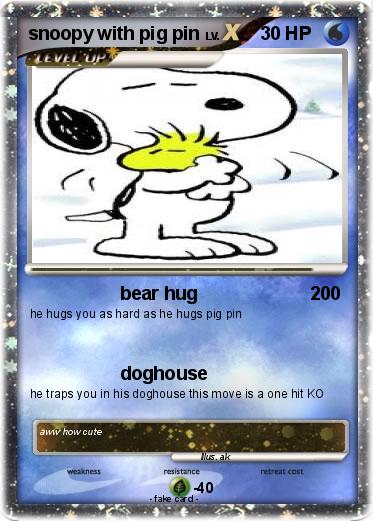 Pokemon snoopy with pig pin