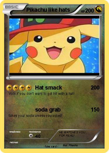 Pokemon Pikachu like hats