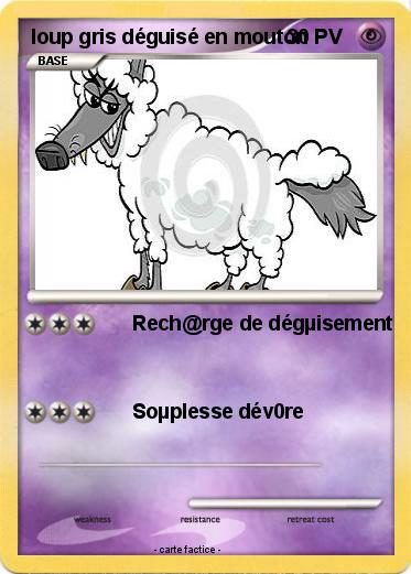 Pokemon loup gris déguisé en mouton