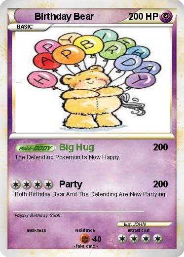 Pokemon Birthday Bear