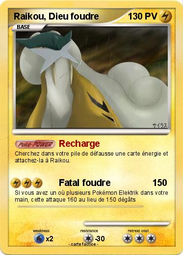 Pokemon Raikou, Dieu foudre