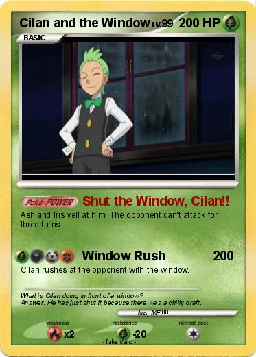 Pokemon Cilan and the Window