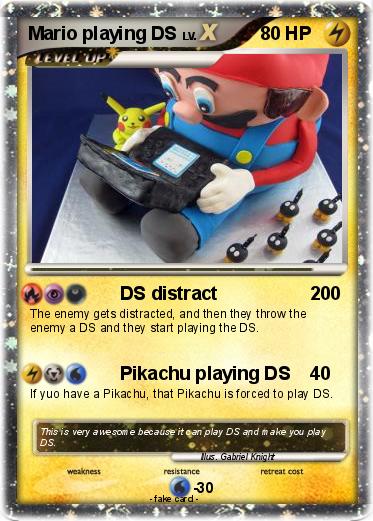 Pokemon Mario playing DS