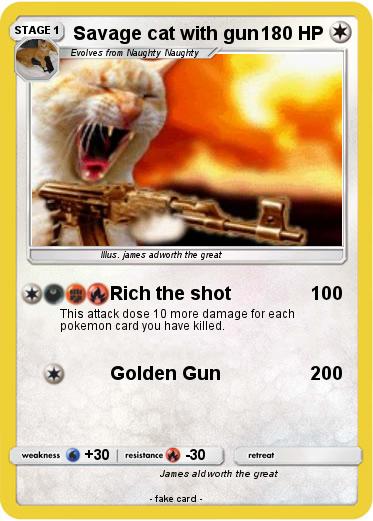 Pokemon Savage cat with gun