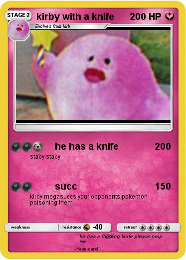 Pokemon kirby with a knife