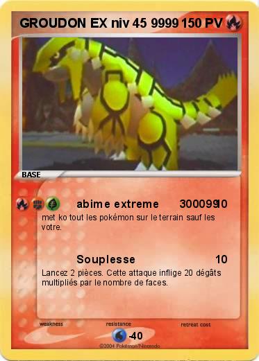 Pokemon GROUDON EX niv 45 9999