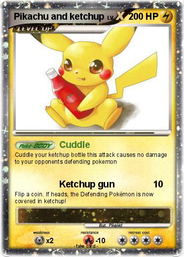 Pokemon Pikachu and ketchup