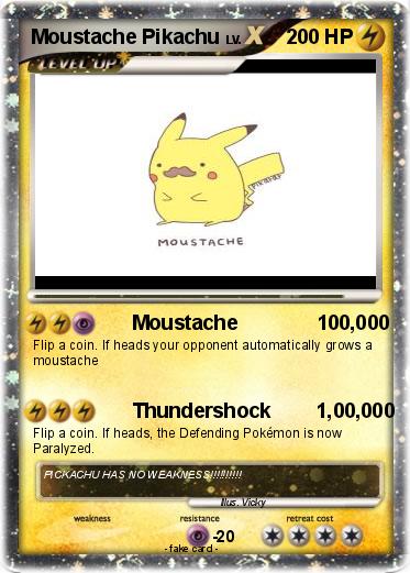 Pokemon Moustache Pikachu