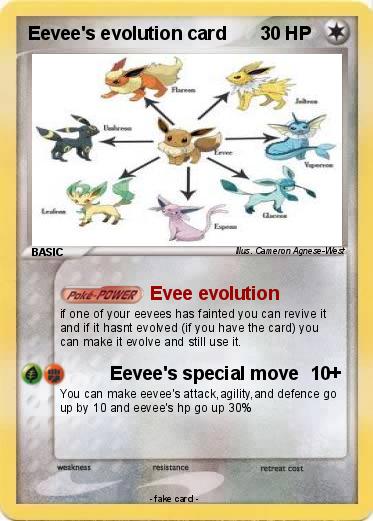 Pokemon Eevee's evolution card