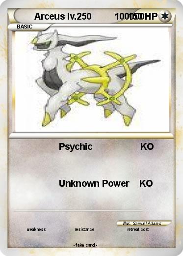 Pokemon Arceus lv.250         100000