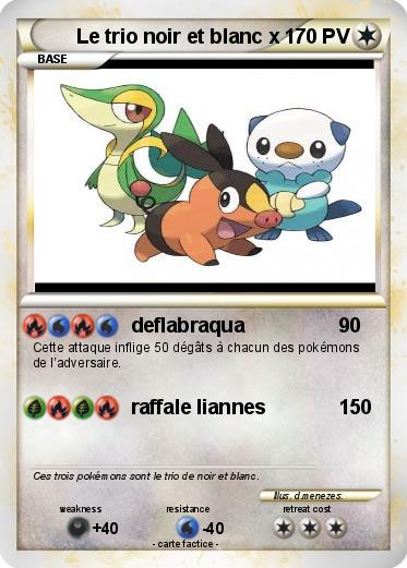 Pokemon Le trio noir et blanc x