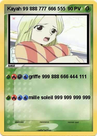 Pokemon Kayah 99 888 777 666 555