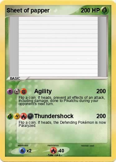 Pokemon Sheet of papper