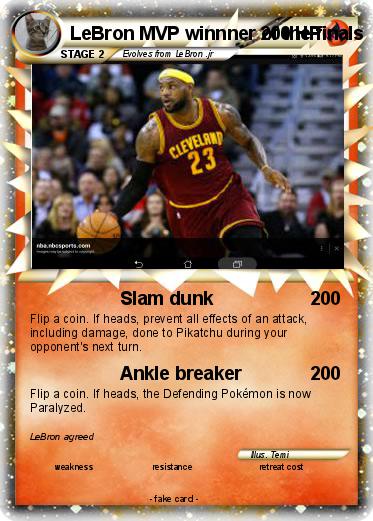 Pokemon LeBron MVP winnner of the finals