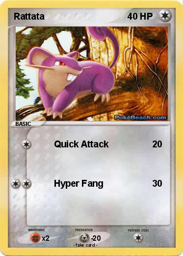 Pokémon Rattata 124 124 - Quick Attack - My Pokemon Card