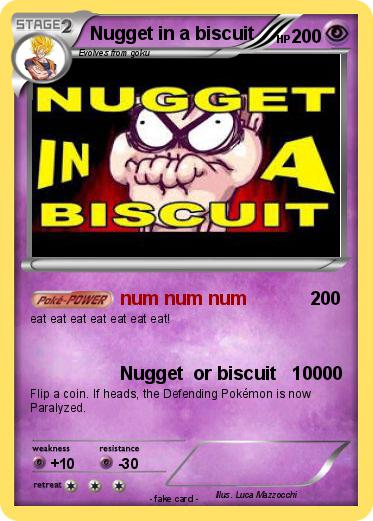 Pokemon Nugget in a biscuit