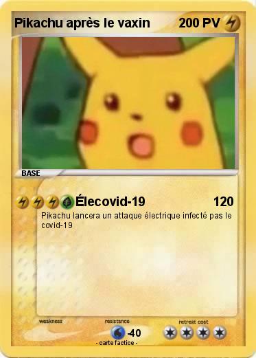 Pokemon Pikachu après le vaxin