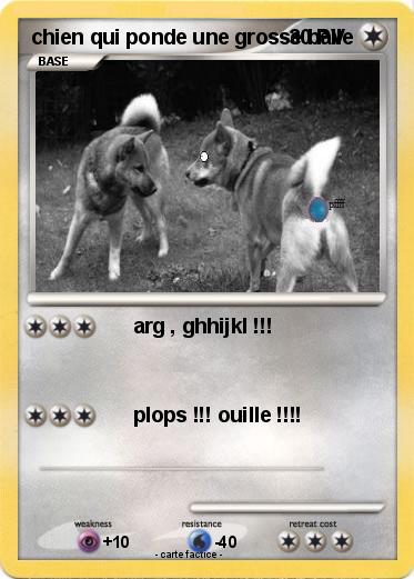 Pokemon chien qui ponde une grosse balle