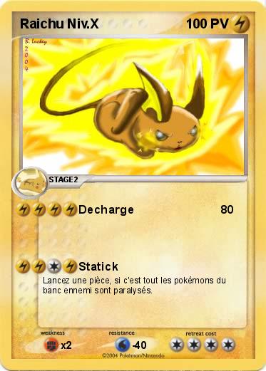Pokemon Raichu Niv.X