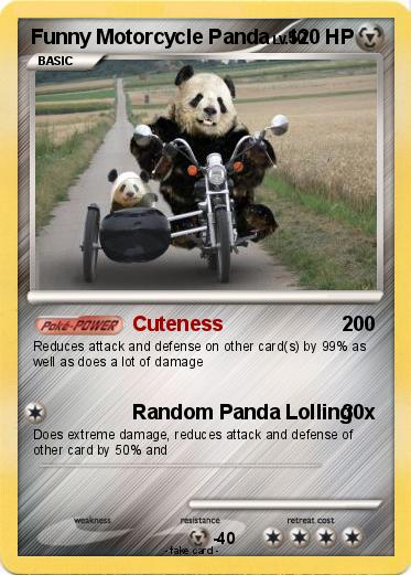 Pokemon Funny Motorcycle Panda
