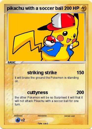 Pokemon pikachu with a soccer ball