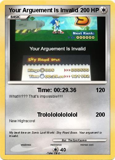 Pokemon Your Arguement Is Invalid