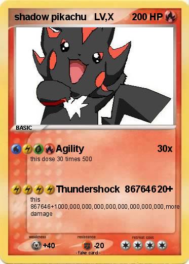 Pokemon shadow pikachu   LV,X