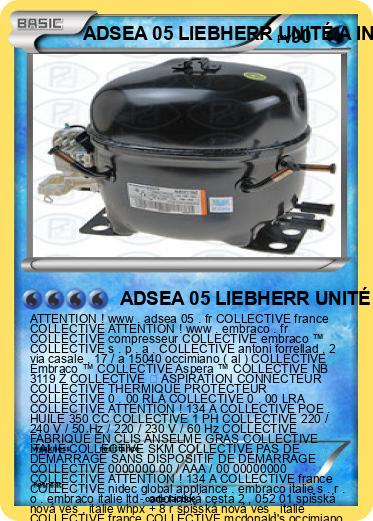 Pokemon ADSEA 05 LIEBHERR UNITÉ A INTERNAT IME FRANCE