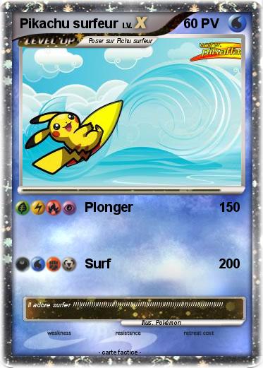 Pokemon Pikachu surfeur