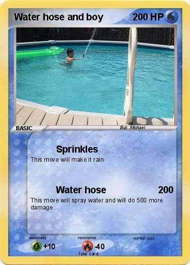 Pokemon Water hose and boy