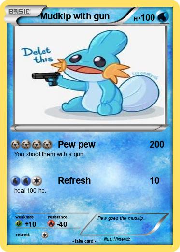 Pokemon Mudkip with gun