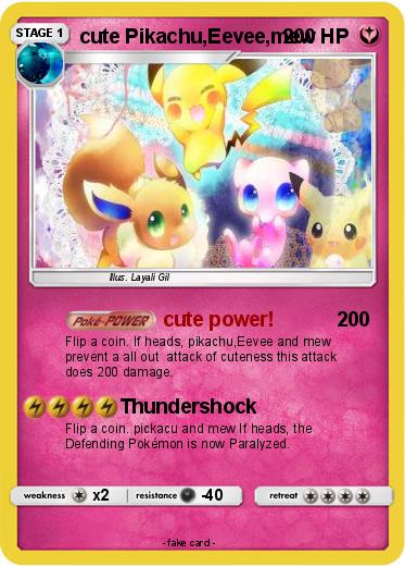 Pokemon cute Pikachu,Eevee,mew