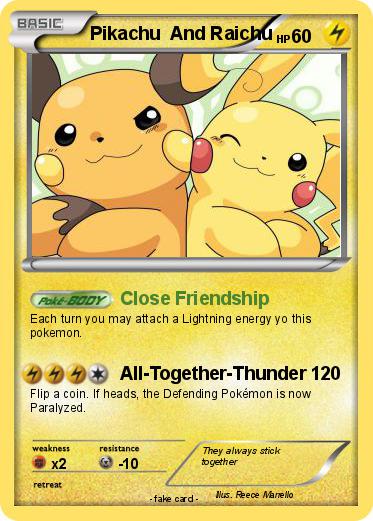 Pokemon Pikachu  And Raichu