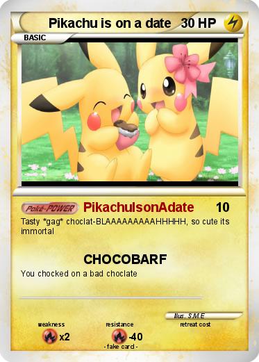 Pokemon Pikachu is on a date