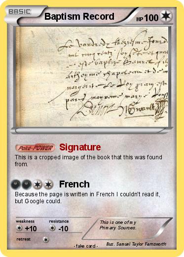 Pokemon Baptism Record