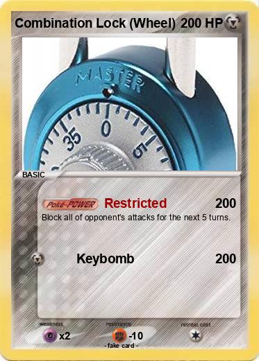 Pokemon Combination Lock (Wheel)