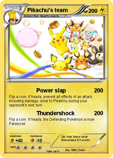 Pokemon Pikachu's team