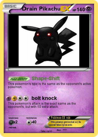 Pokemon Drain Pikachu