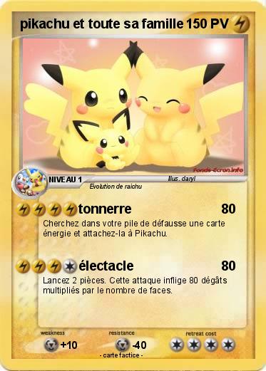 Pokemon pikachu et toute sa famille