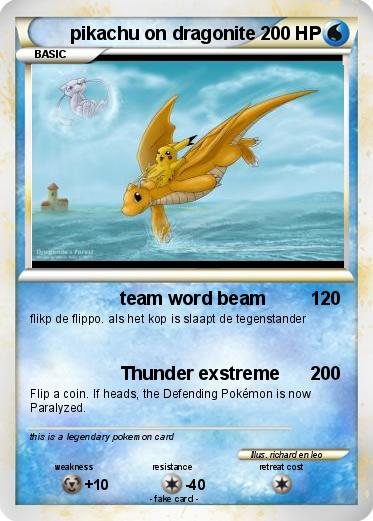 Pokemon pikachu on dragonite