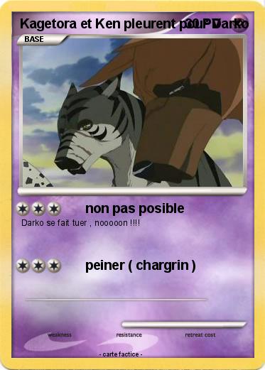 Pokemon Kagetora et Ken pleurent pour Darko