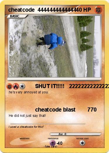 Pokemon cheatcode  4444444444444