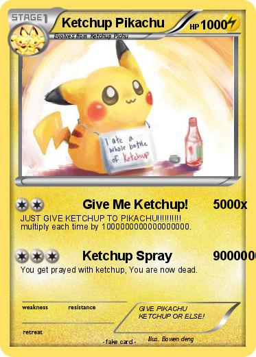 Pokemon Ketchup Pikachu
