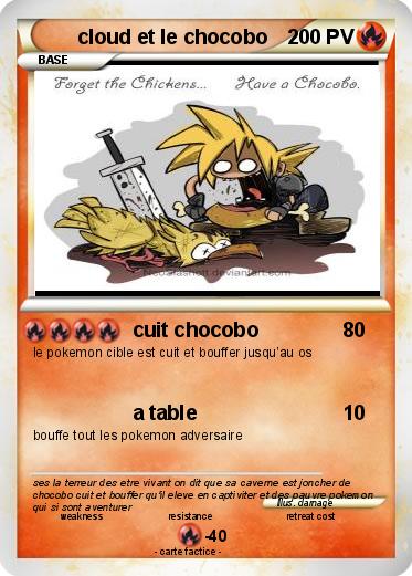 Pokemon cloud et le chocobo