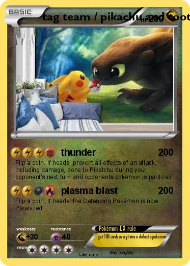 Pokemon tag team / pikachu and toothless