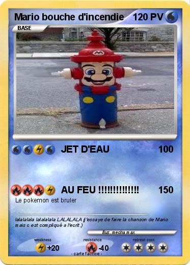Pokemon Mario bouche d'incendie