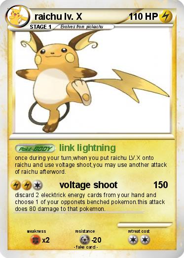 Pokemon raichu lv. X